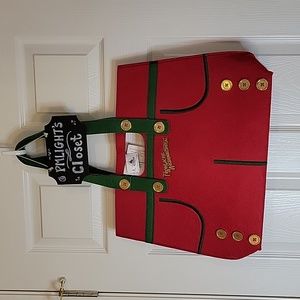 Disney Christmas Tote Bag Epcot Germany World Showcase New Red Green Gold